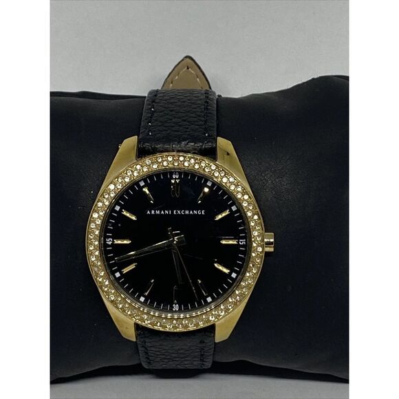 Armani Exchange AX5510 Women's Black Leather Analog Dial Quartz Watch JK235 - Picture 3 of 12